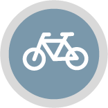 a light blue icon with a white bike within it